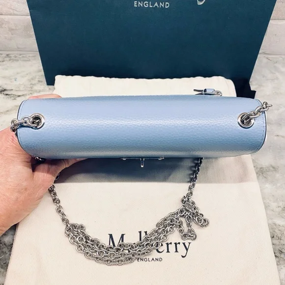 Limited edition - Mulberry small Darley crossbody Light Blue Silver Chain - Picture 2 of 10